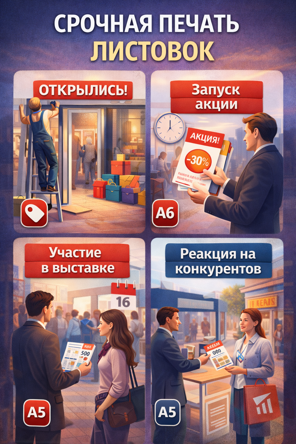 Срочная печать листовок